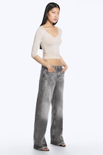 Alien Black - Washed Black - Aura Low Rise Relaxed Bootcut Jeans - 4