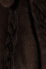 Dark Brown - Faux Fur Zip Jacket - 5
