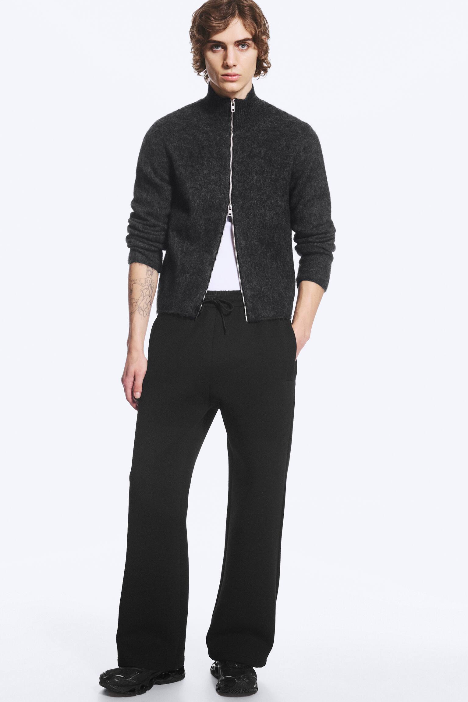 Loose Fit Scuba Sweatpants - Black/Grey Melange/Dark Grey - 1