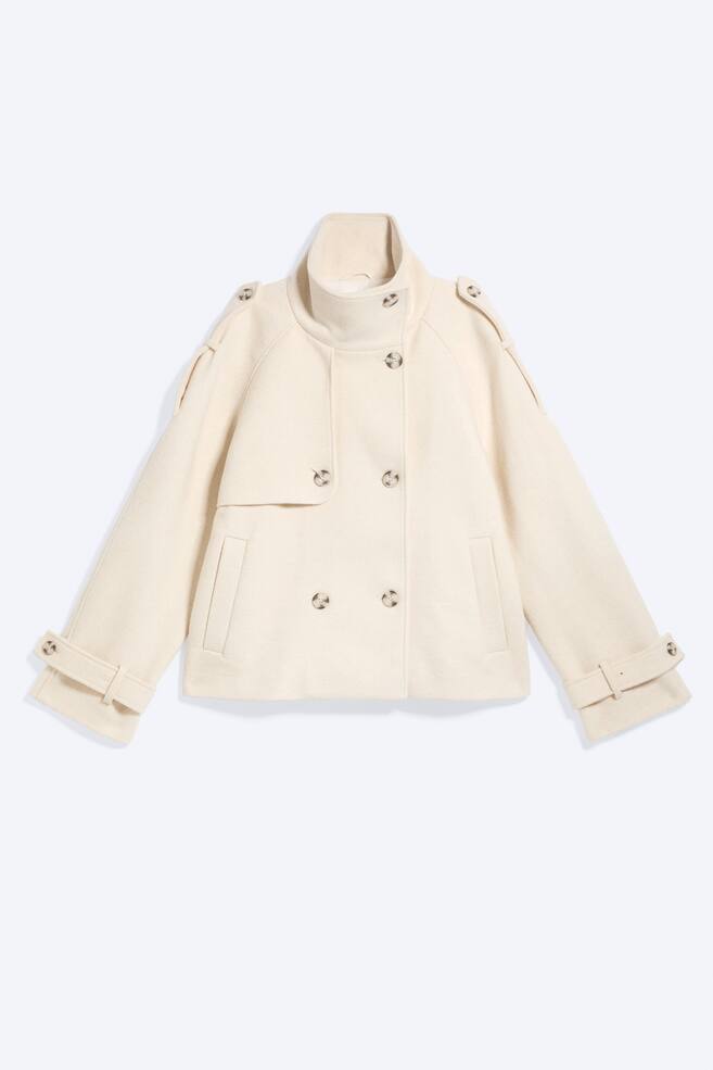 Funnel neck jacket - Dusty White/Dark Blue - 1