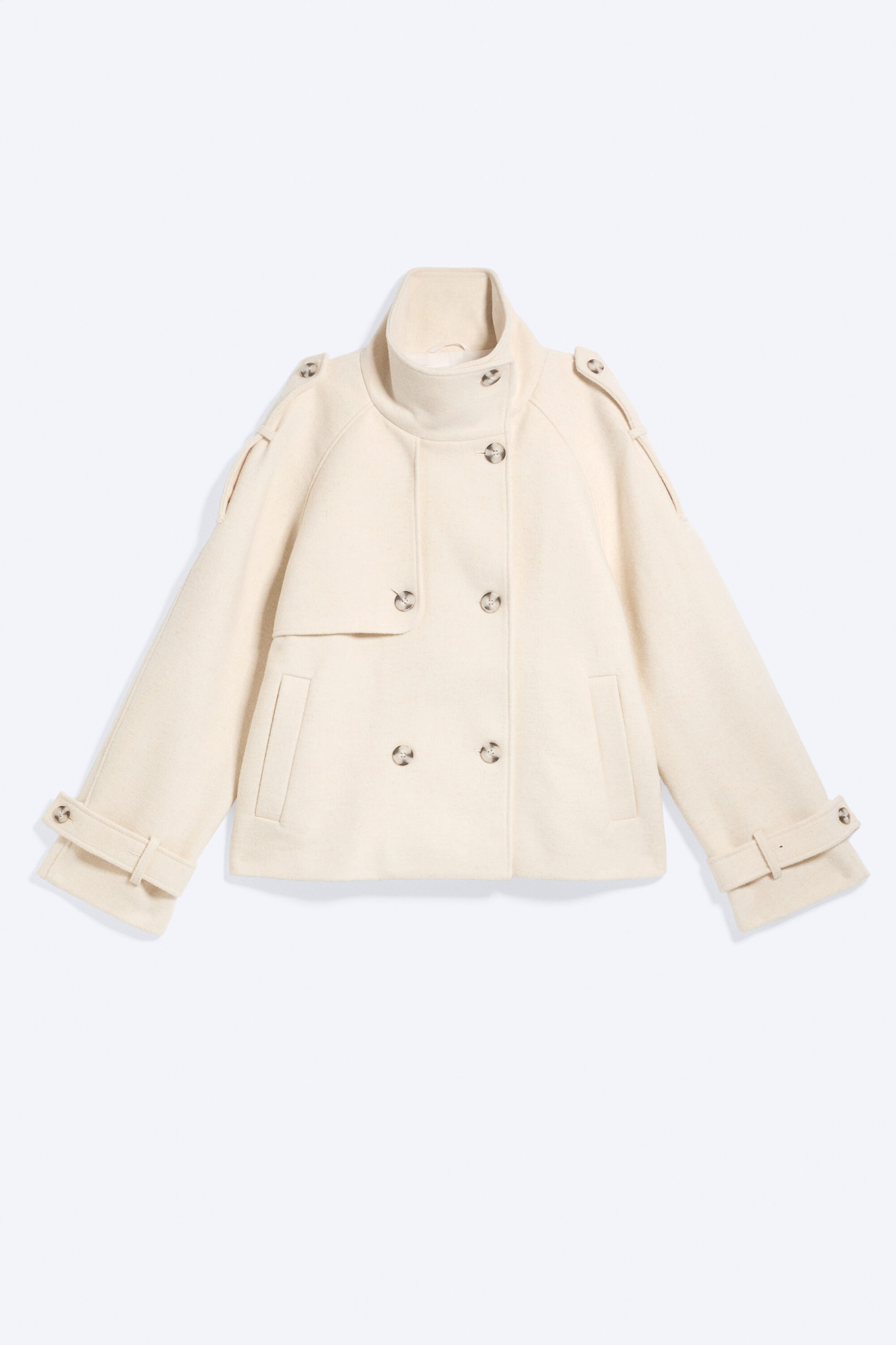 Dusty White - Funnel neck jacket - 1