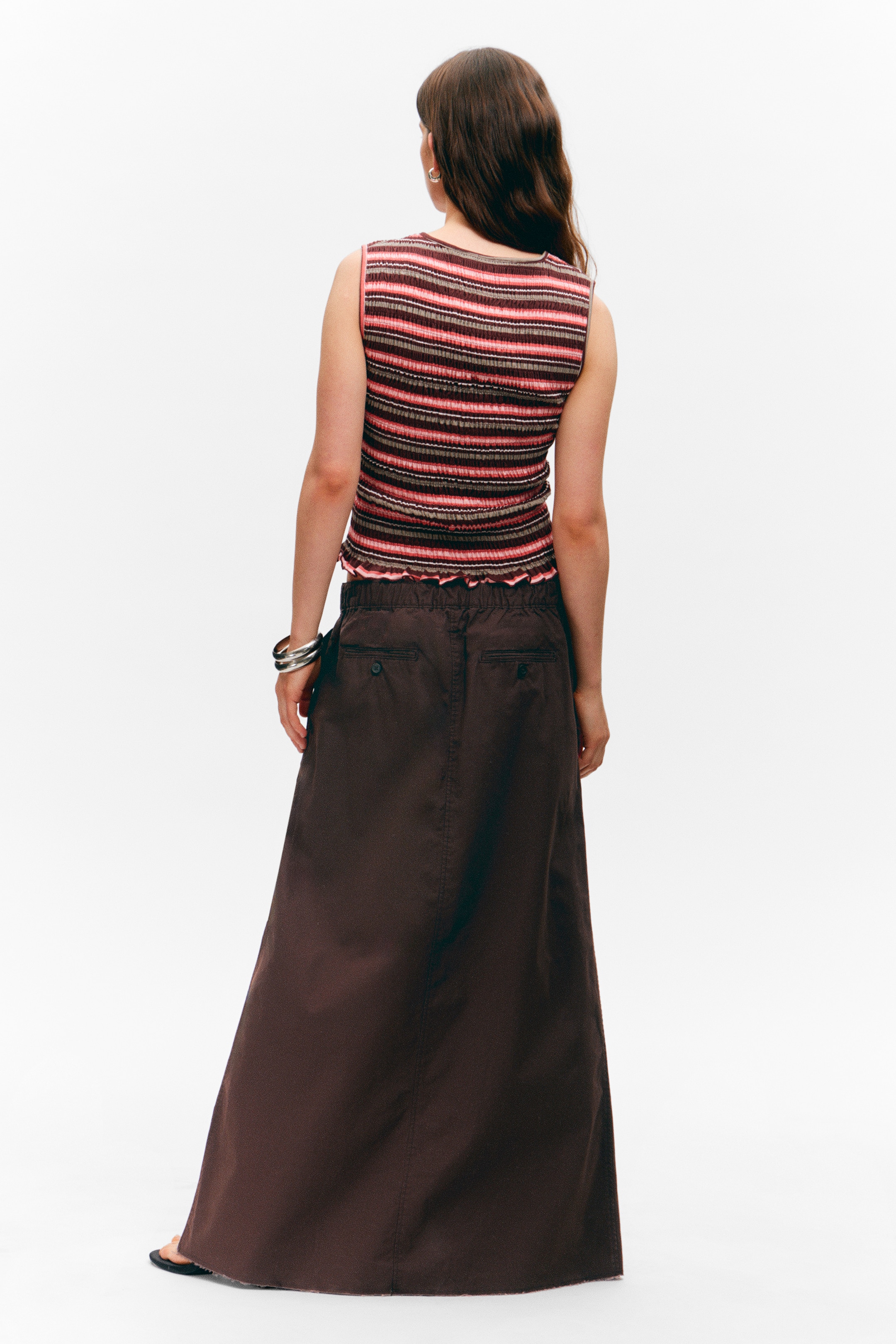 Agrandir l'image: Jupe longue en toile de coton - Marron foncé - FEMME | H&M FR 4
