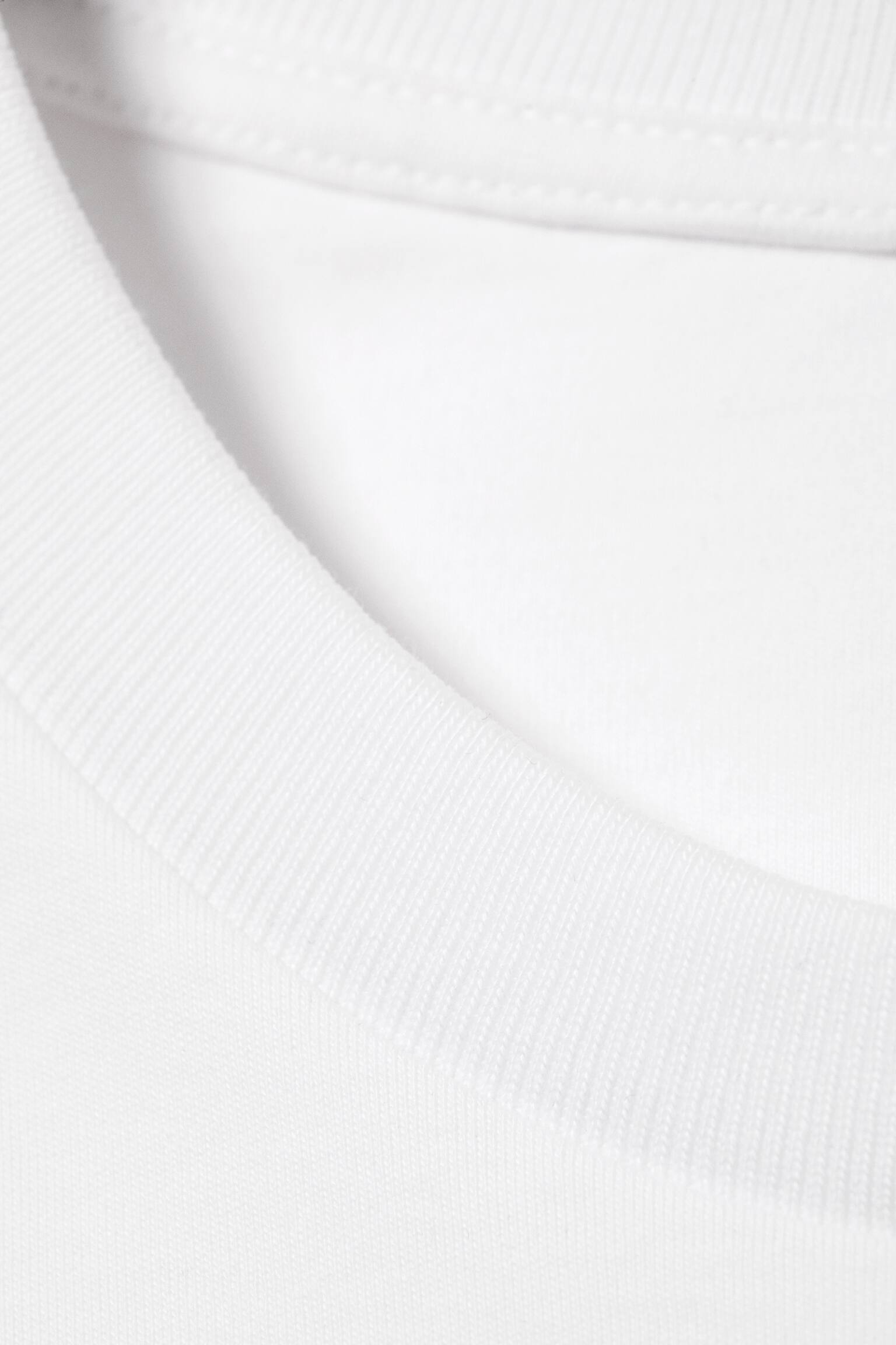 Short-Sleeved Cotton Mini Dress - Wit/Zwart - 4