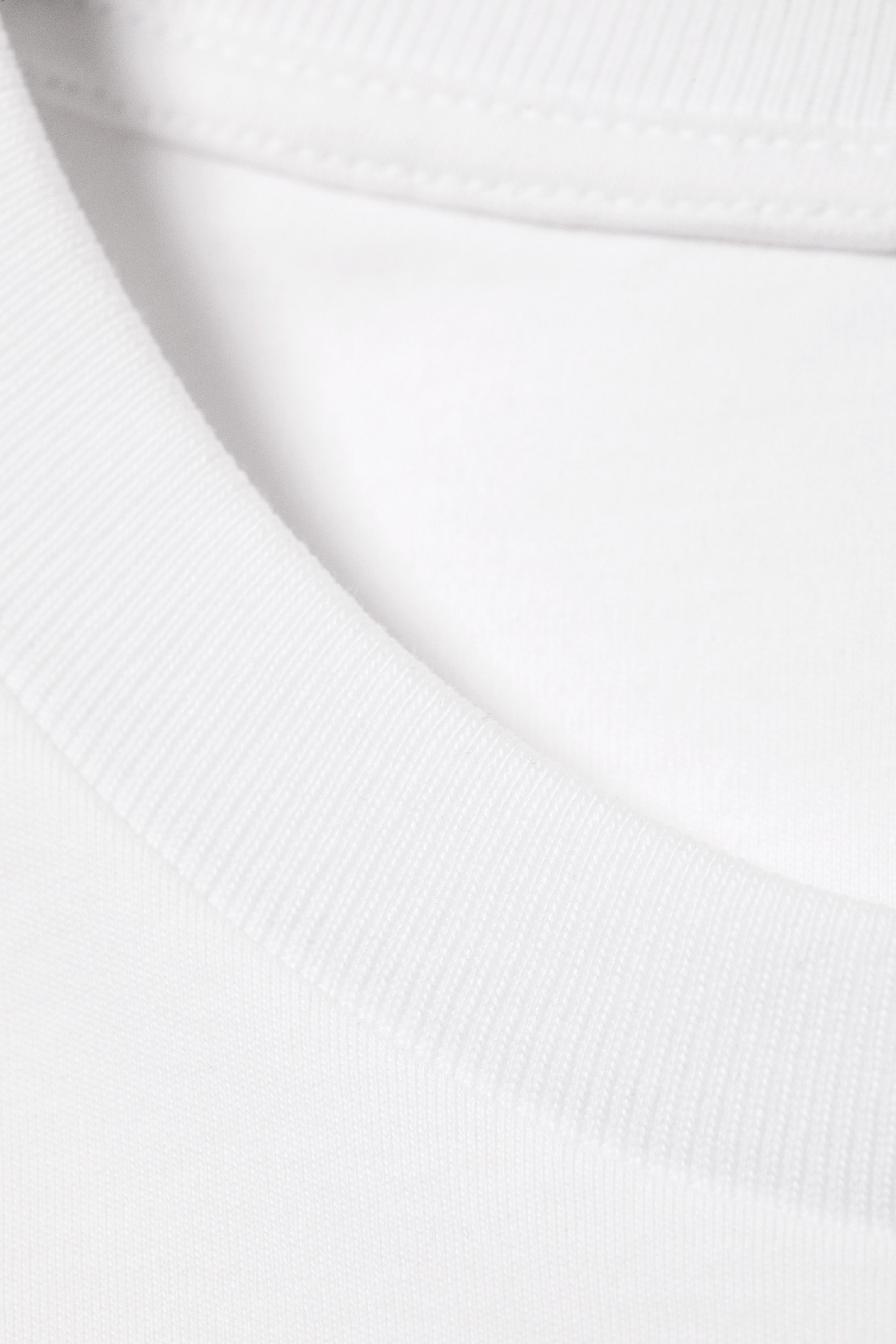 White - Short-Sleeved Cotton Mini Dress - 5