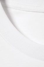 White - Short-Sleeved Cotton Mini Dress - 5