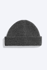 Dark Grey - Folded Wool-Blend Beanie - 1