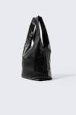 Black - Mini Faux Leather Tote - 2