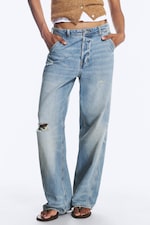 Faded Blue - Bleu moyen - JEAN WAVE TAILLE BASSE COUPE LOOSE - 1