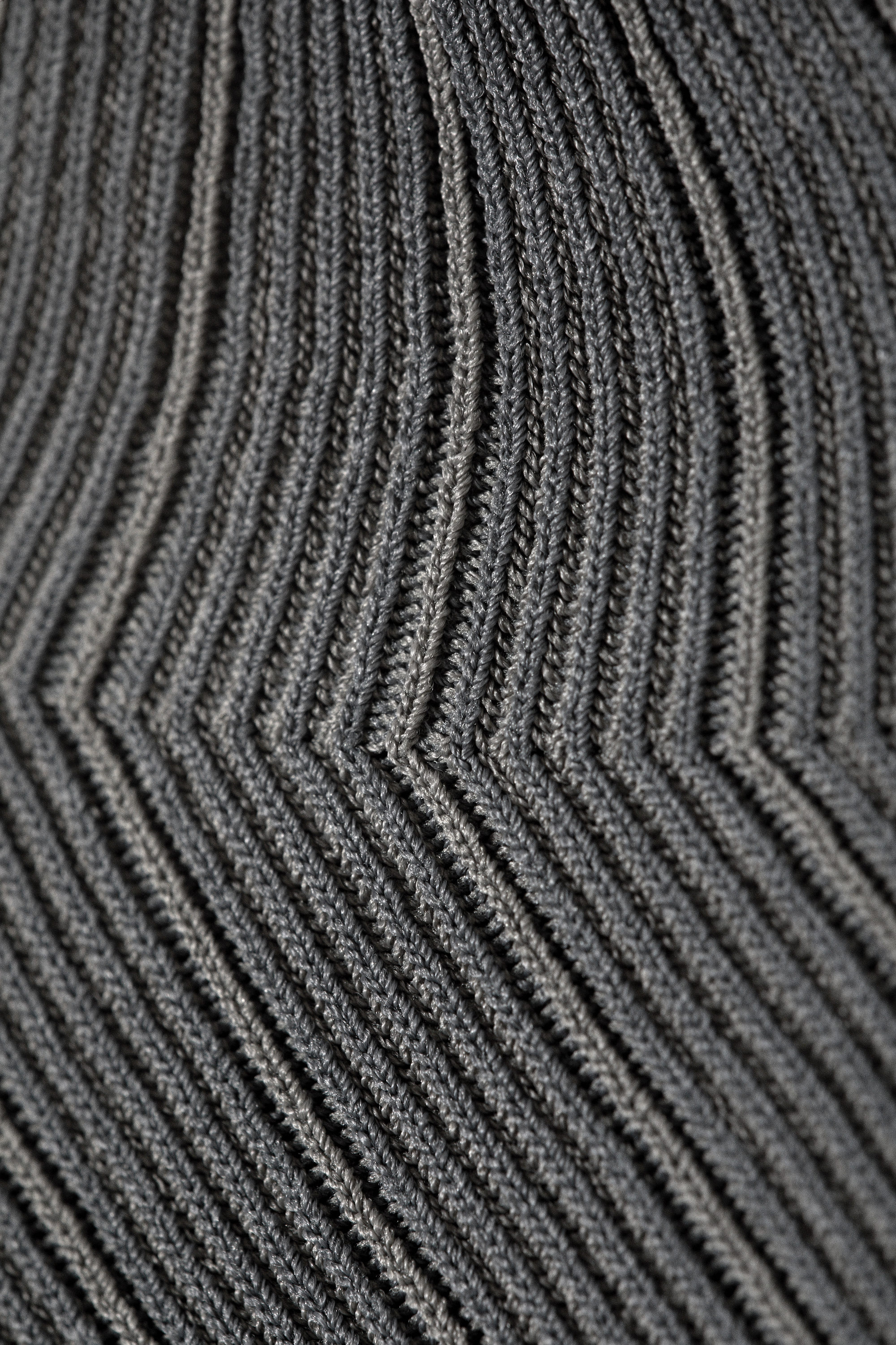 Gestreept donkergrijs gemêleerd - Geribbelde nauwsluitende coltrui - 5