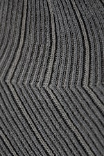 Striped Dark Grey Melange - Ribbed Fitted Turtleneck - 5