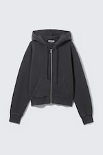 Washed Black - Fitted Zip Hoodie - 3