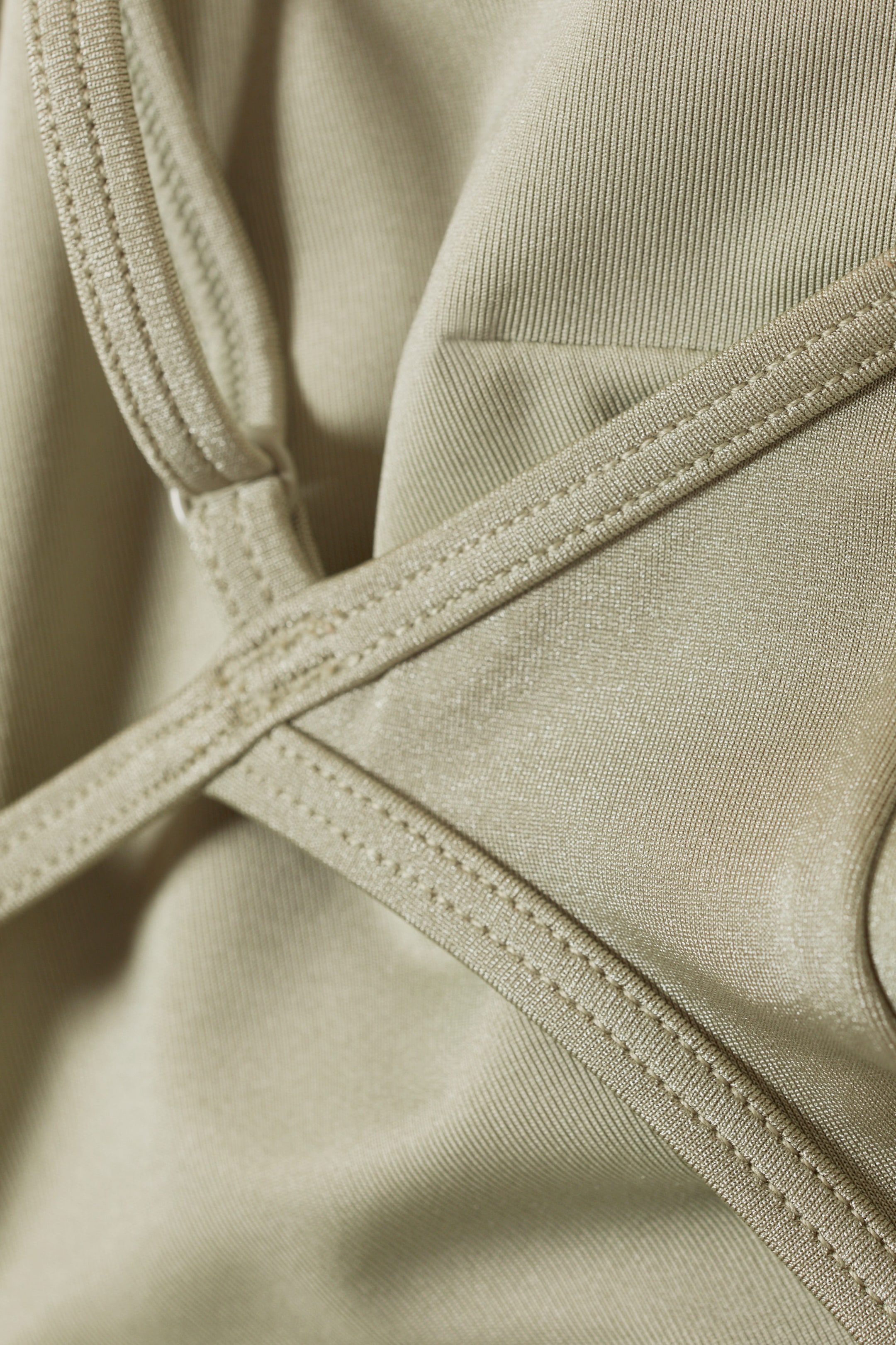 Light Khaki Green - Open Back Swimsuit - 3