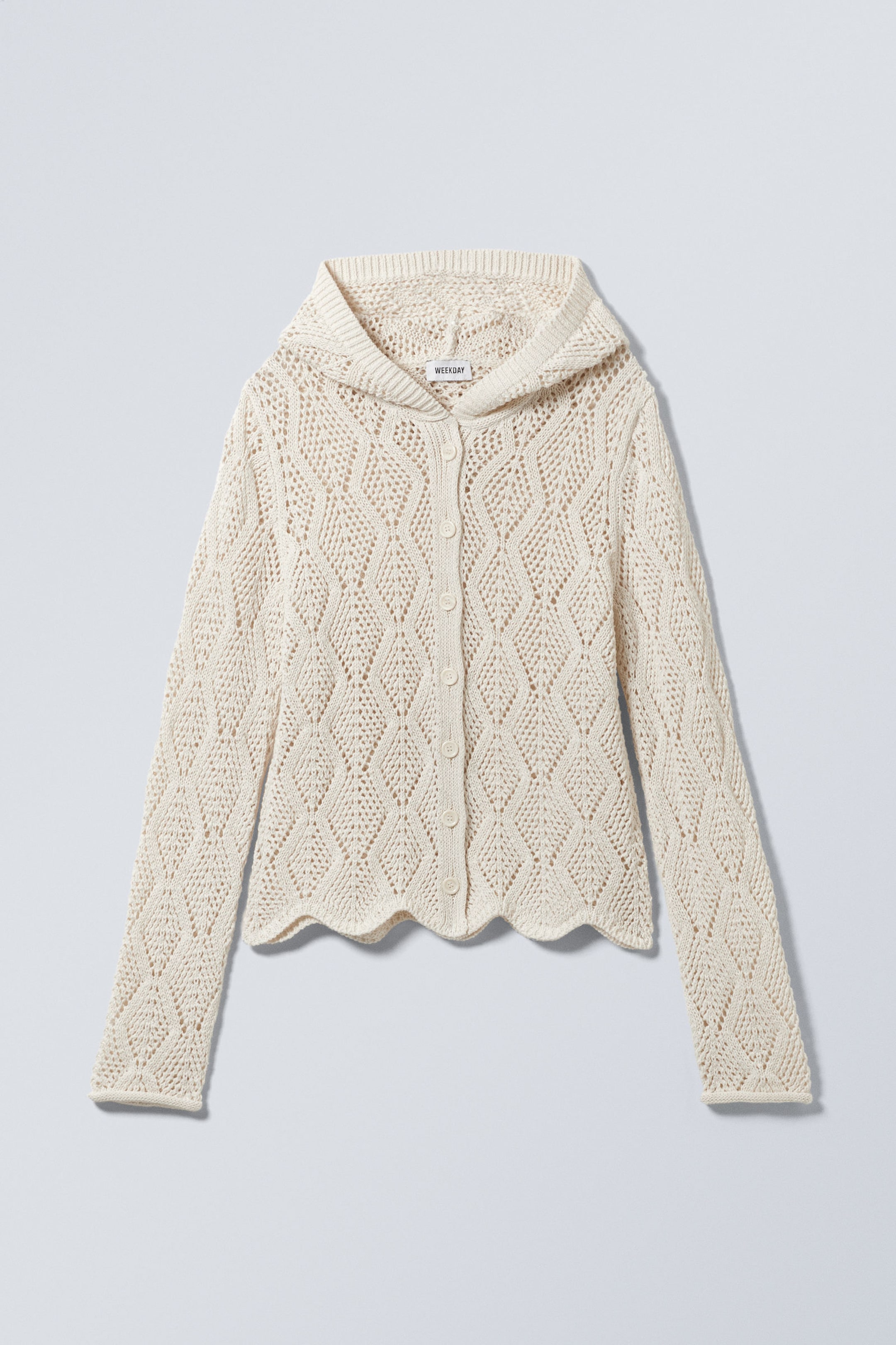 Off-white - Single-Breasted Crochet Hoodie - 0