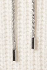 White - Knitted Drawstring Hoodie - 5