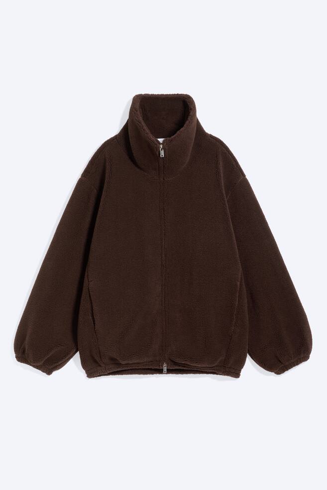 High-neck fleece - Dark Brown - 1