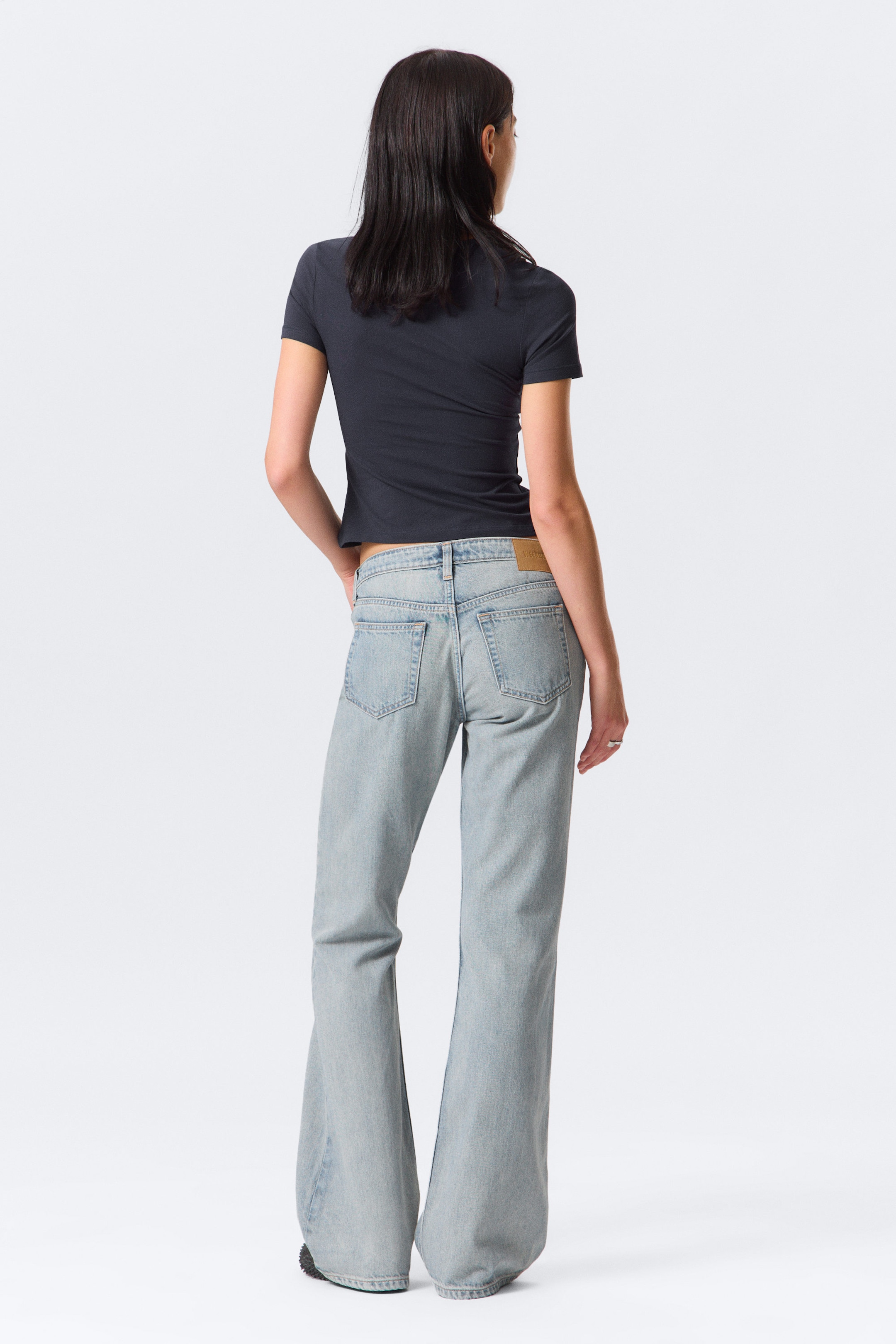 Brick Blue - Light Blue - Nova Low Rise Slim Bootcut Leg Jeans - 3