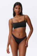 Black & Beige - 2-pack Scoop Neck Bikini Tops - 1