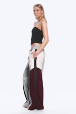 Grå/Rosa/Röd - Lågmidjade vida byxor med blockmönster - 2