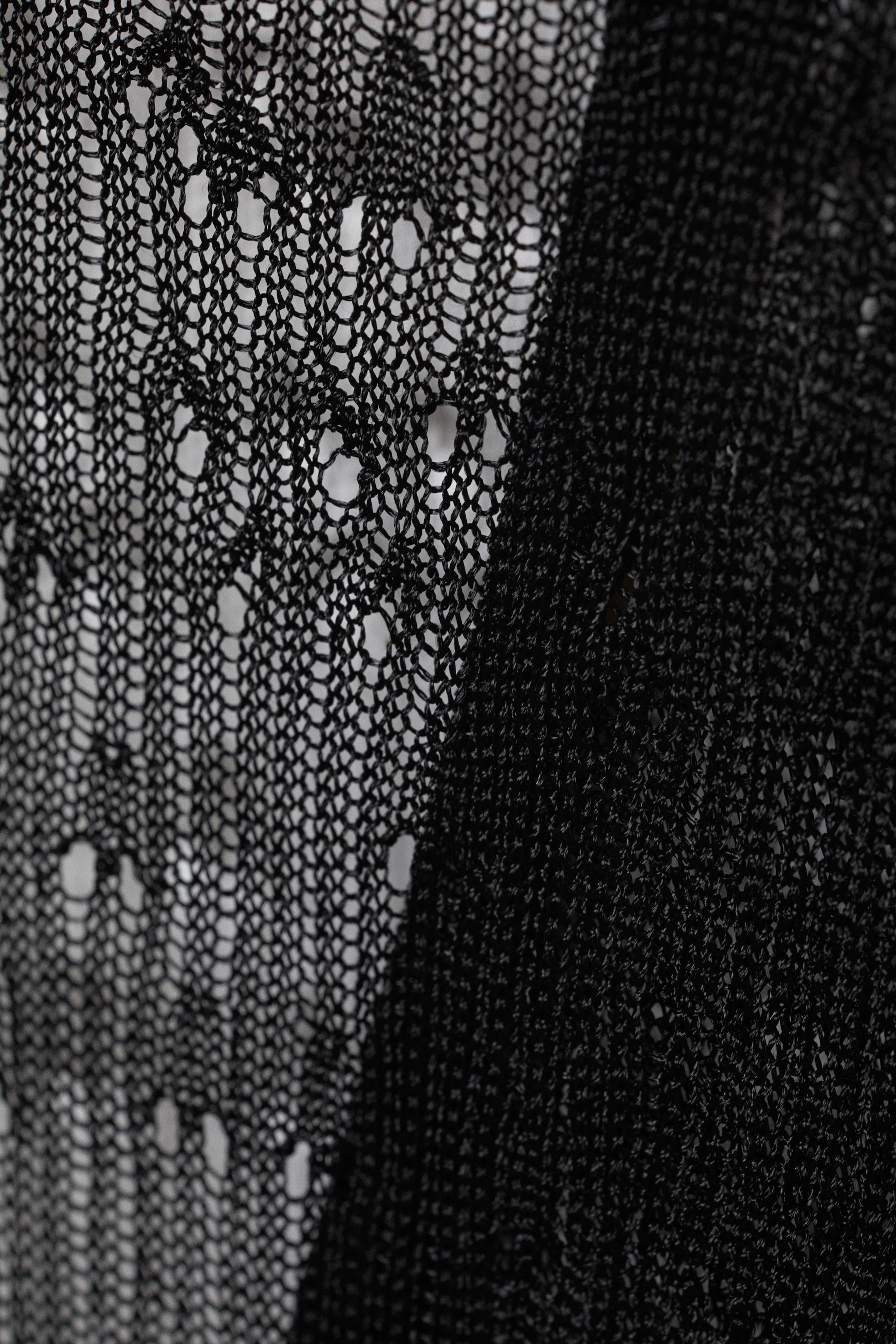 Noir - Robe longue en maille dos nu - 1