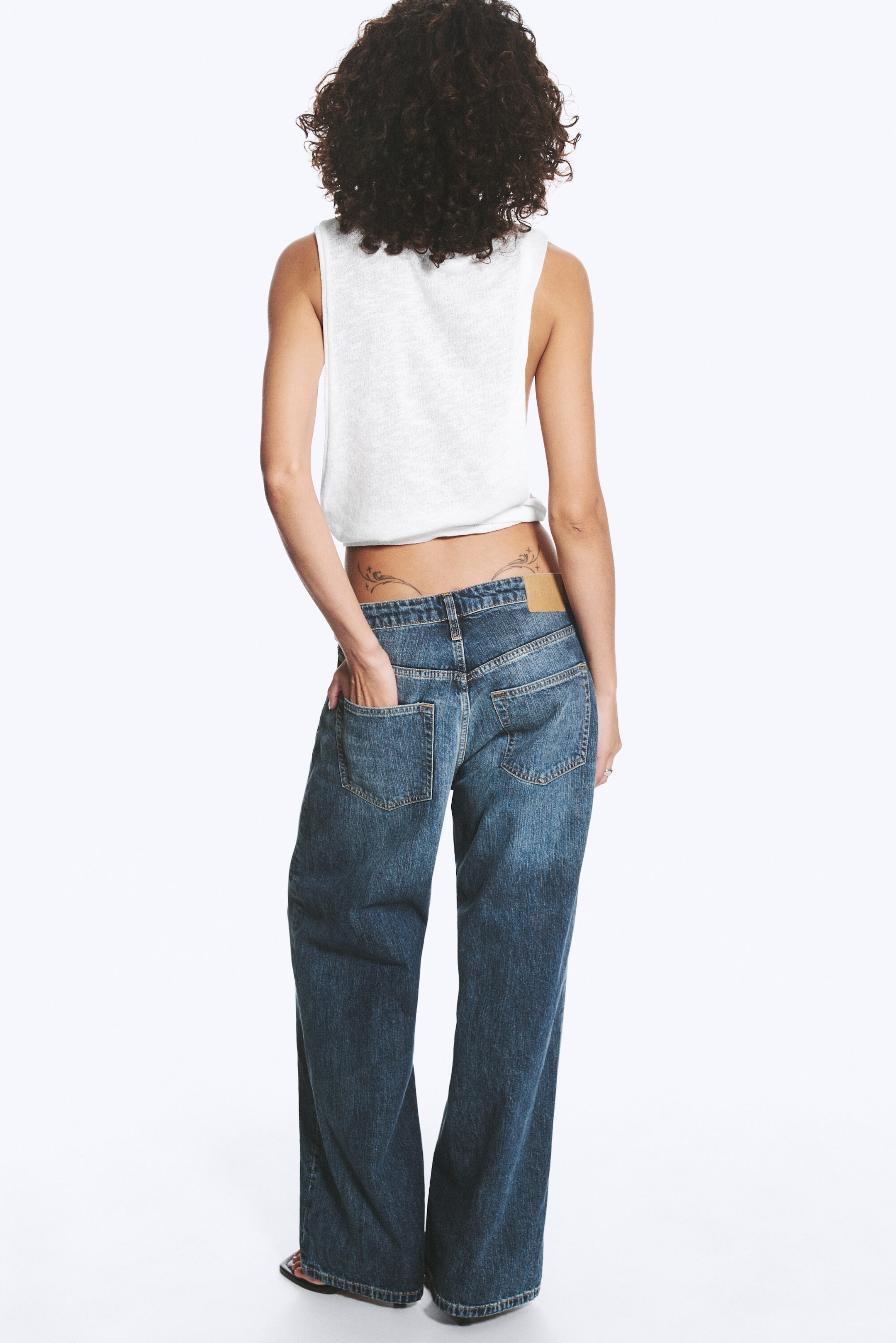 Blue Hymn - mellomblå - Missy Løs Jeans Med Lavt Liv Og Rette Ben - 4