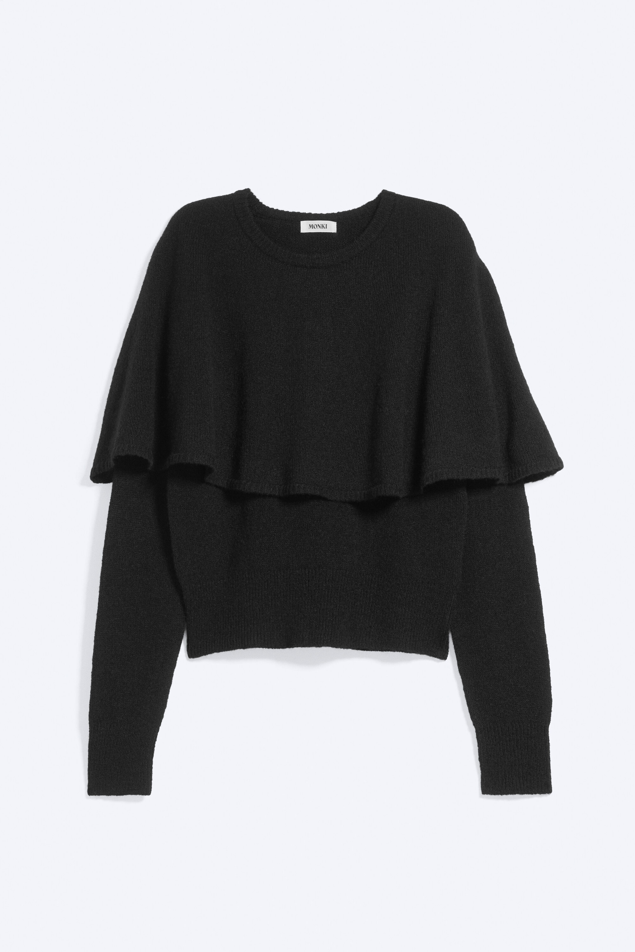 Svart - Slim genser med capedetalj - 1