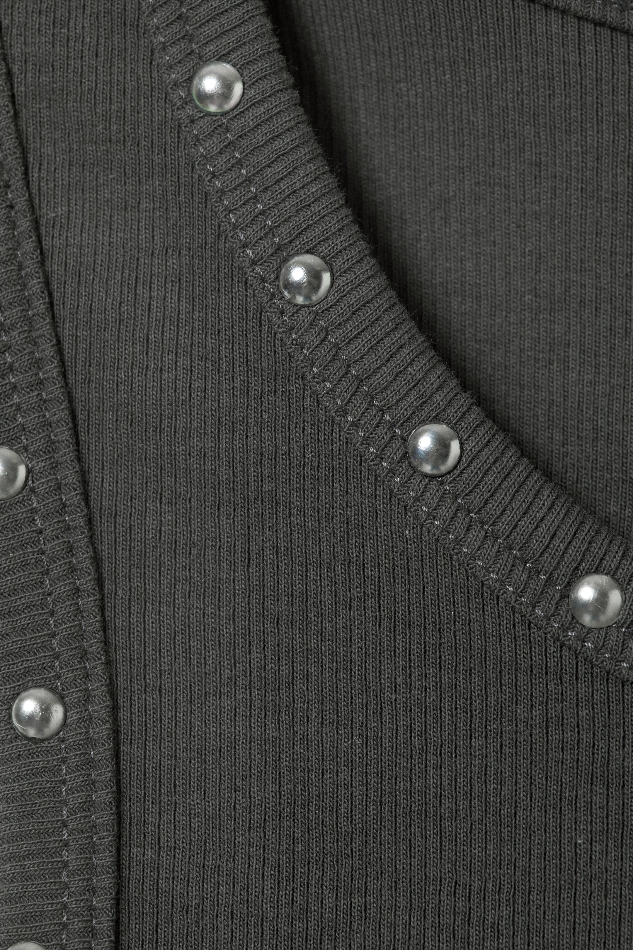 Προβολή μεγαλύτερης εικόνας: Stud Detailed Tank Top - Σκούρο Γκρι - Καρφιά - Ladies | H&M GR 6