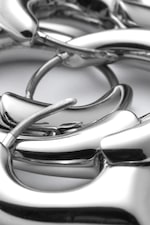 Silver - 2-Pack Softly Pointed Hoop Earrings - 2