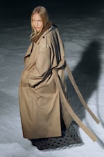 Beige - Oversized Trench Coat with Detachable Lining - 0