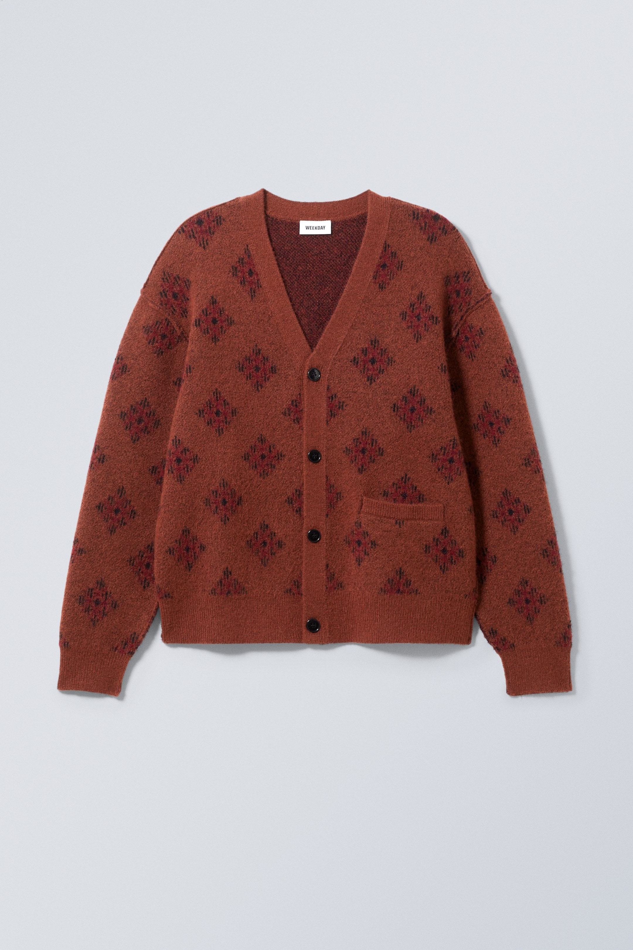Rust - Jonas Regular Wool Mix Cardigan - 0