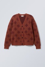 Rust - Jonas Regular Wool Mix Cardigan - 0