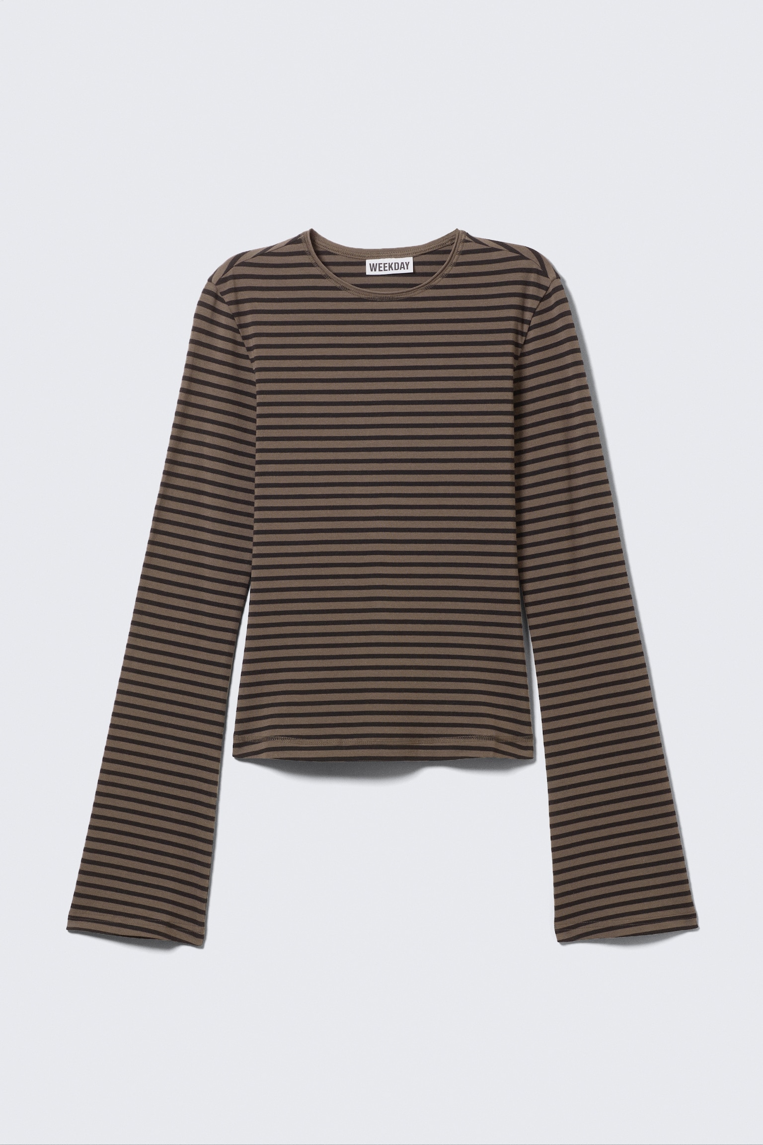 Long Sleeve Cotton Top - Striped Dark Brown/Dark Green/Striped Mole/Dark Brown/White - Black Stripes/Striped Dark Khaki Green/Rust/Ecru/White/Bright Red - 2