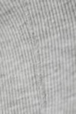 Grey Melange - Ribbed Mock Neck T-shirt - 1