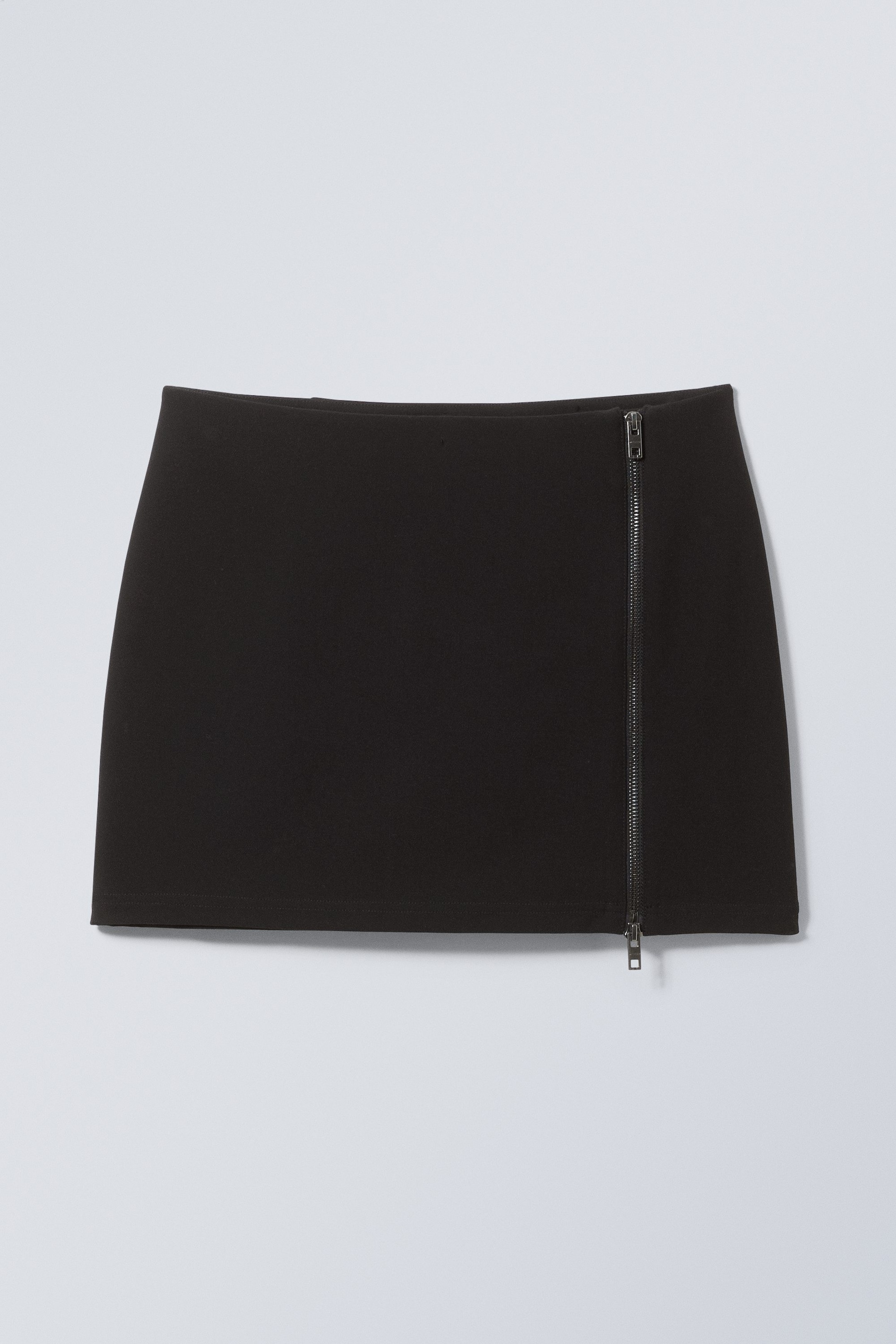 Black - Zip Mini Skirt - 0