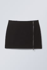 Black - Zip Mini Skirt - 0