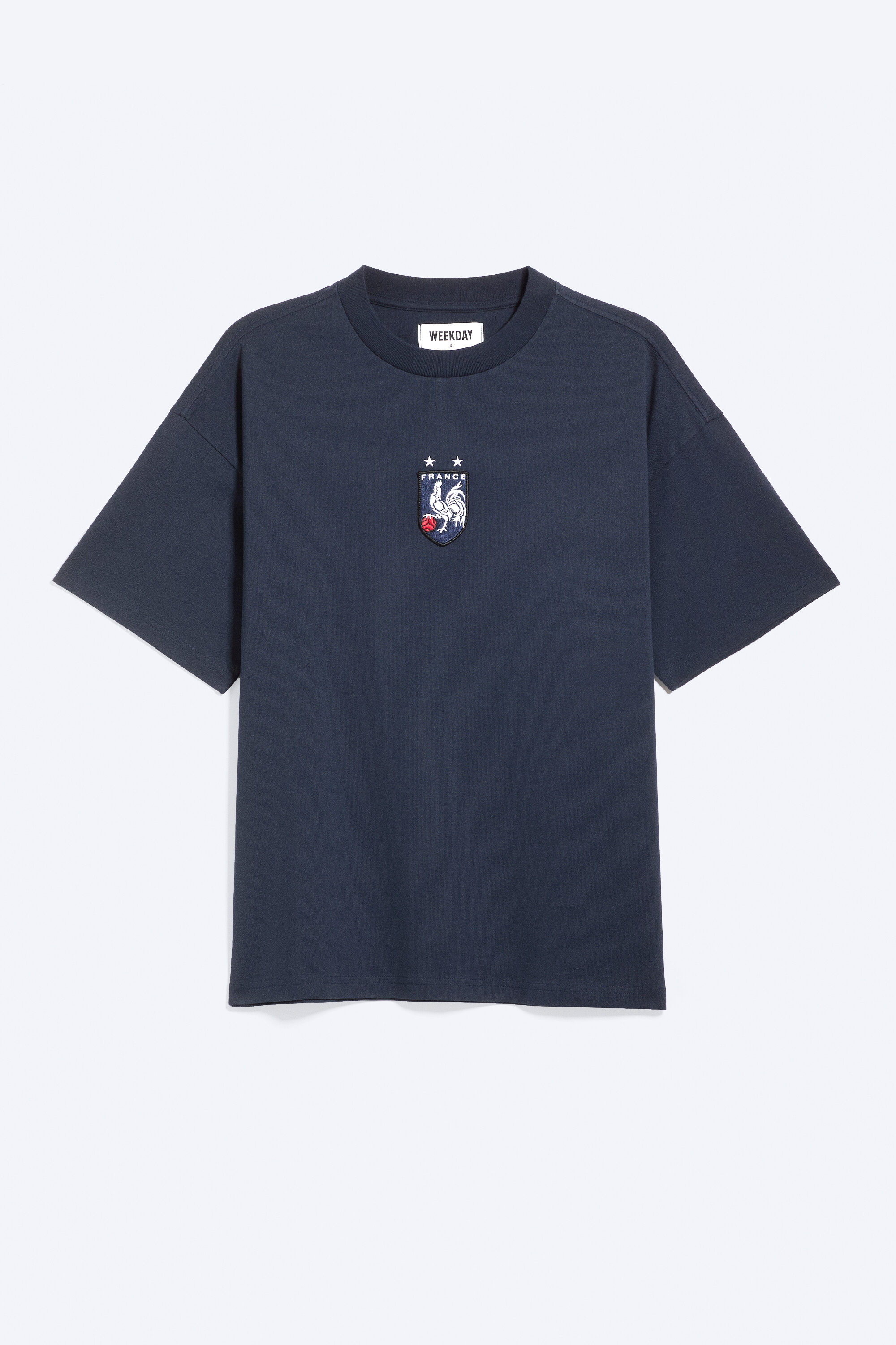 toffs loose boxy football t-shirt - Dark Blue | Weekday WW