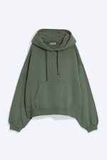 Washed Green - Oversized Cotton Fleece Hoodie - 0