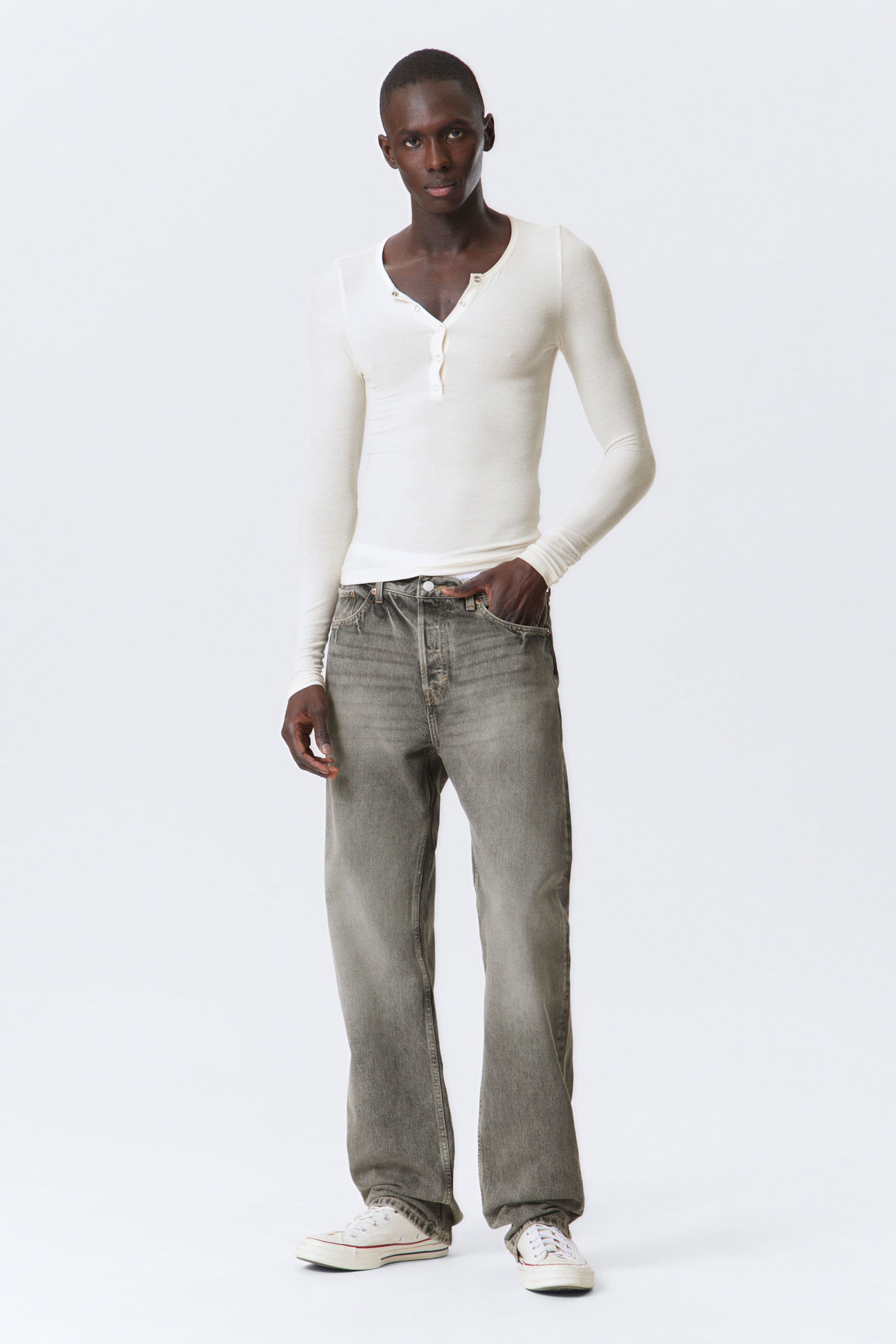 #494A4F - Space Relaxed Straight Leg Jeans - 1
