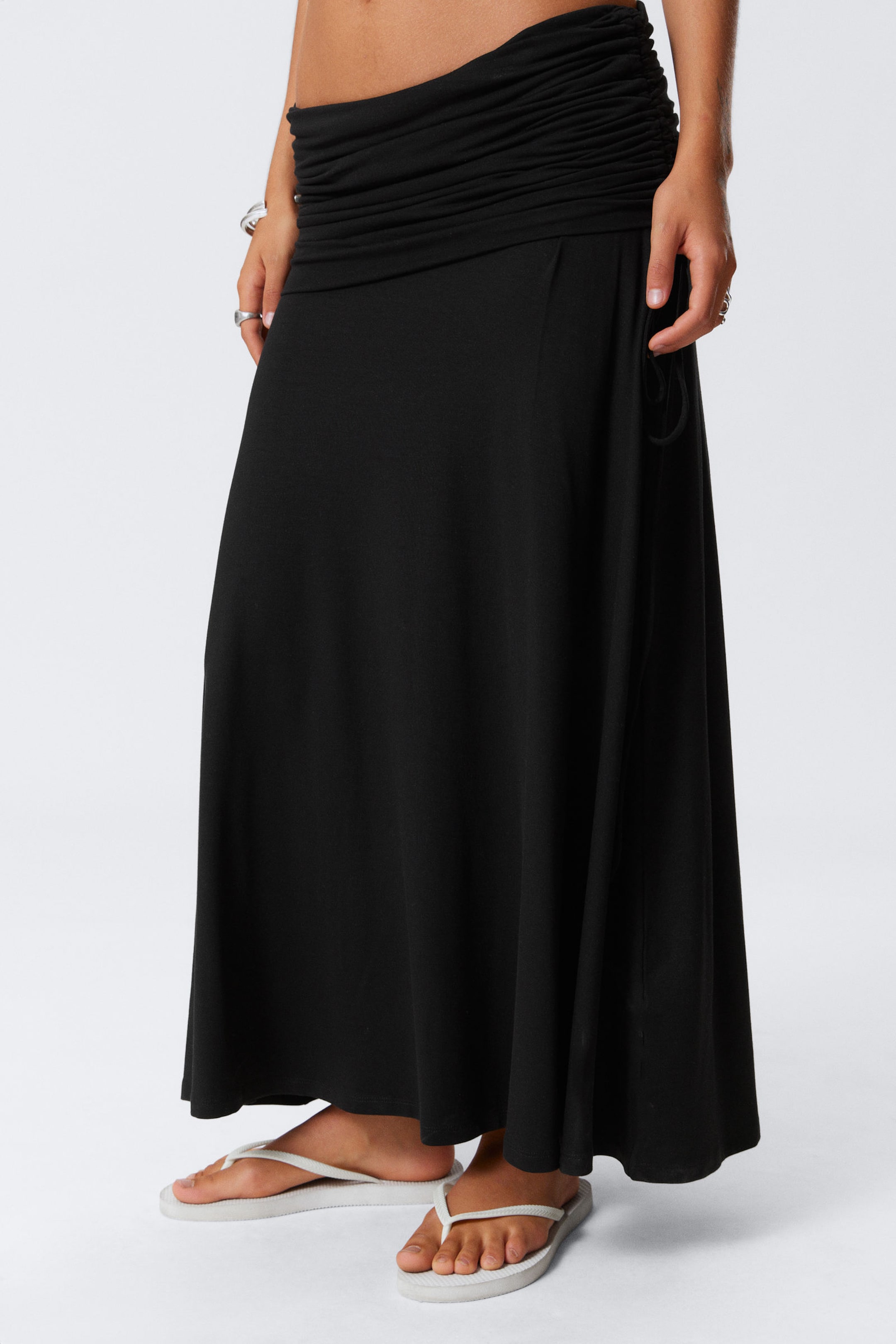 #272627 - Draped Drawstring Maxi Skirt - 2