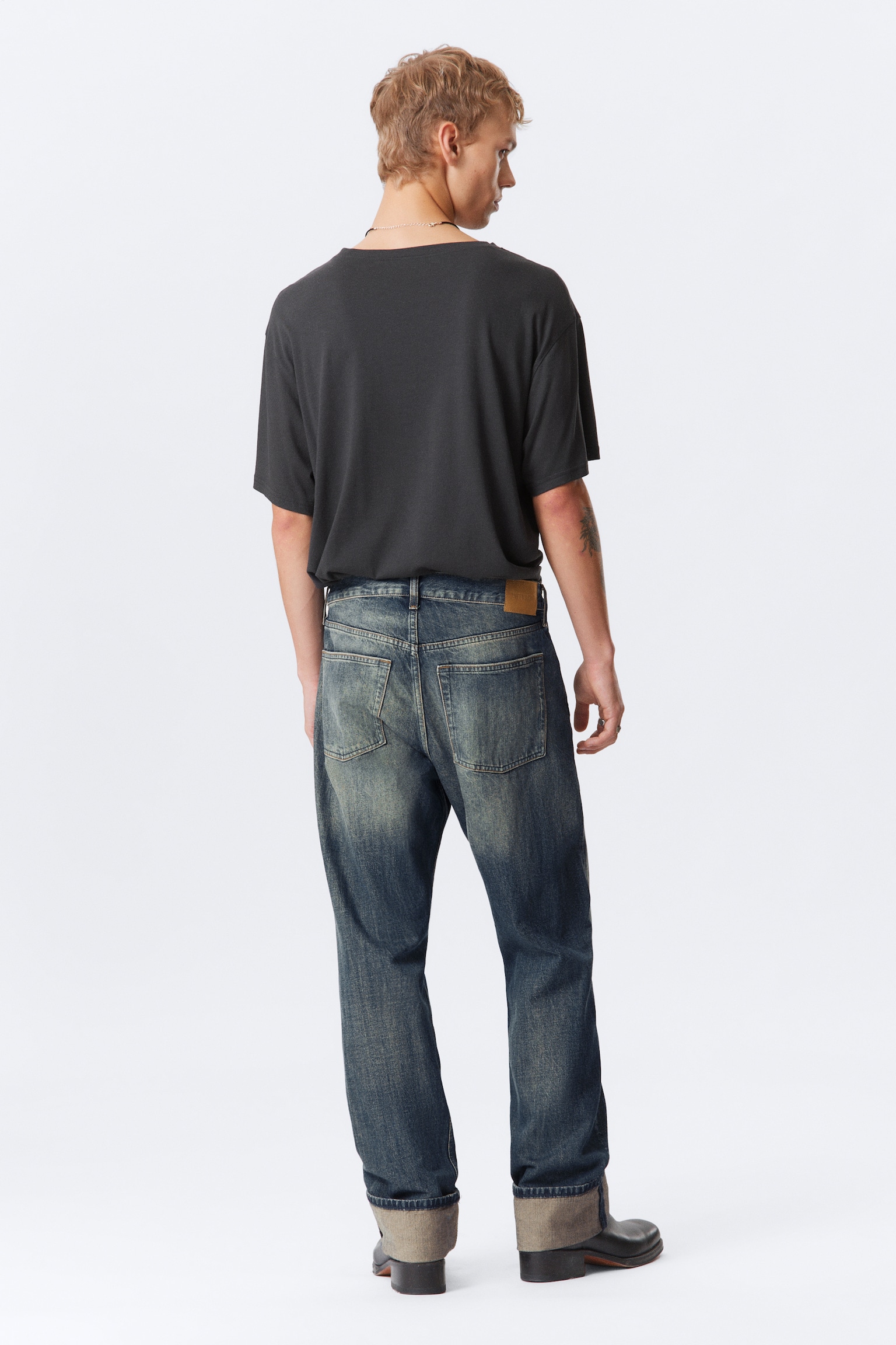 Orbit Mid Waist Regular Fold-Up Jeans - Baltic Blue - Mörkblå - 9