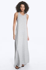 Staubgrau meliert - Racerback Maxi Dress - 0