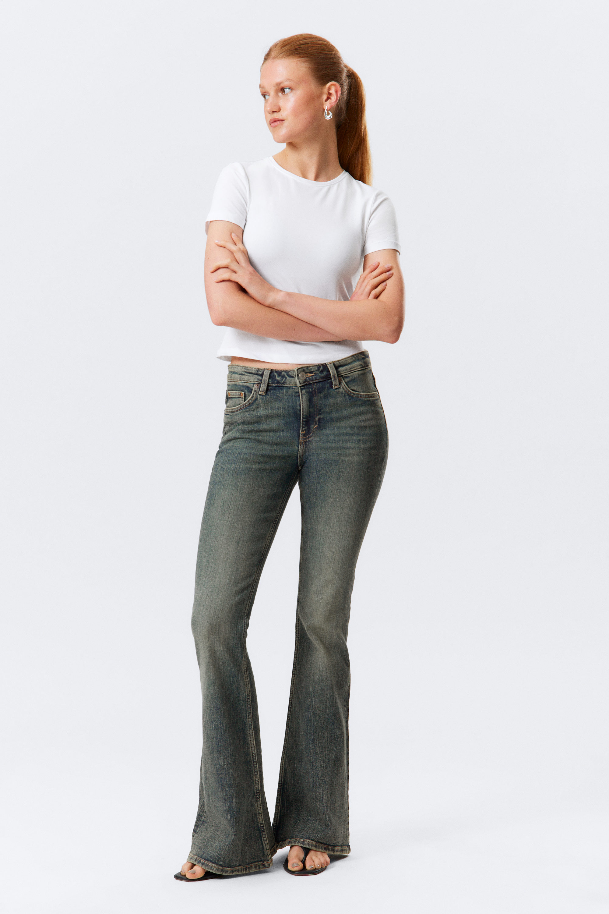 Desert Blue - Dark Blue - Katsumi Low Rise Slim Flared Leg Jeans - 1