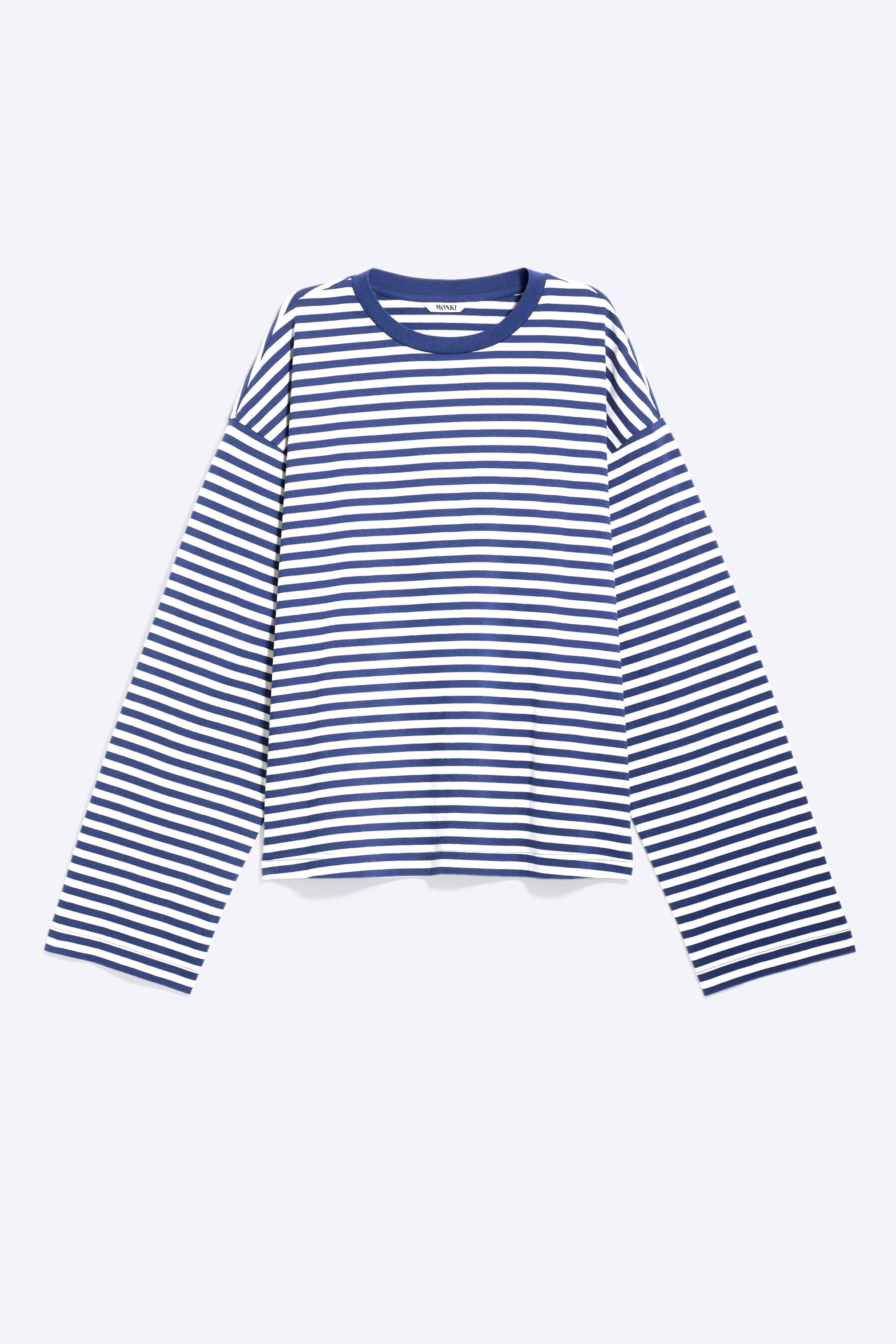 Gestreift in Weiß/Dunkelblau - Longsleeve-Shirt aus Baumwolle - 4