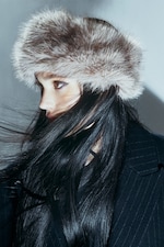 Beige - Soft Faux Fur Headband - 0