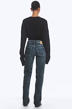 Deep Sea Blue - Dark Blue - Tension Mid Rise Slim Bootcut Jeans - 3