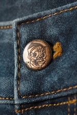 Tinted Streaky Dark Blue - Sleezie Low Rise Skinny Jeans - 5