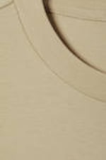 Beige - Boxy Graphic Printed T-Shirt - 1