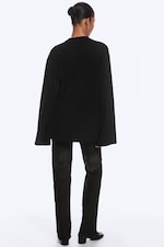 Black - Oversized Long Sleeve T-shirt - 3