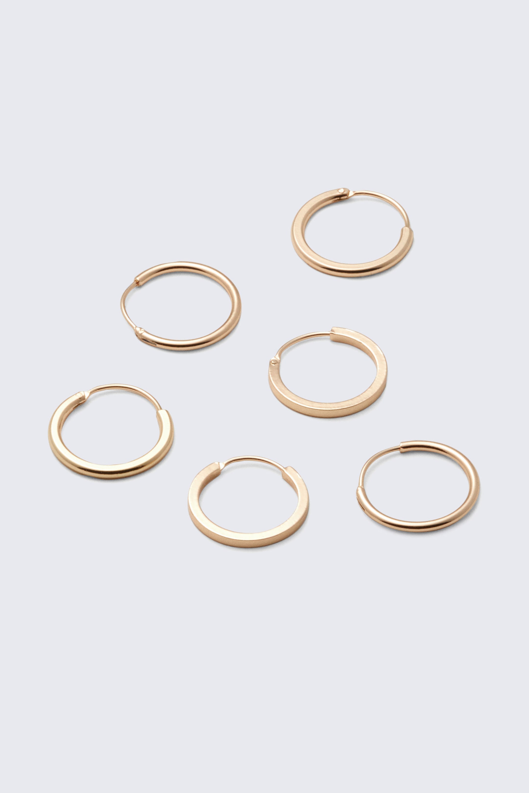Golden - 3pack Minimal Hoop Earrings
