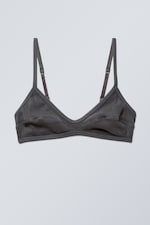Gris foncé délavé - Soutien-gorge coton côtelé délavé - 0