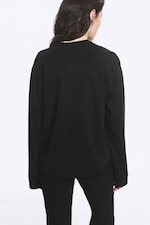 Schwarz - Boxy Longsleeve aus Baumwolle - 2
